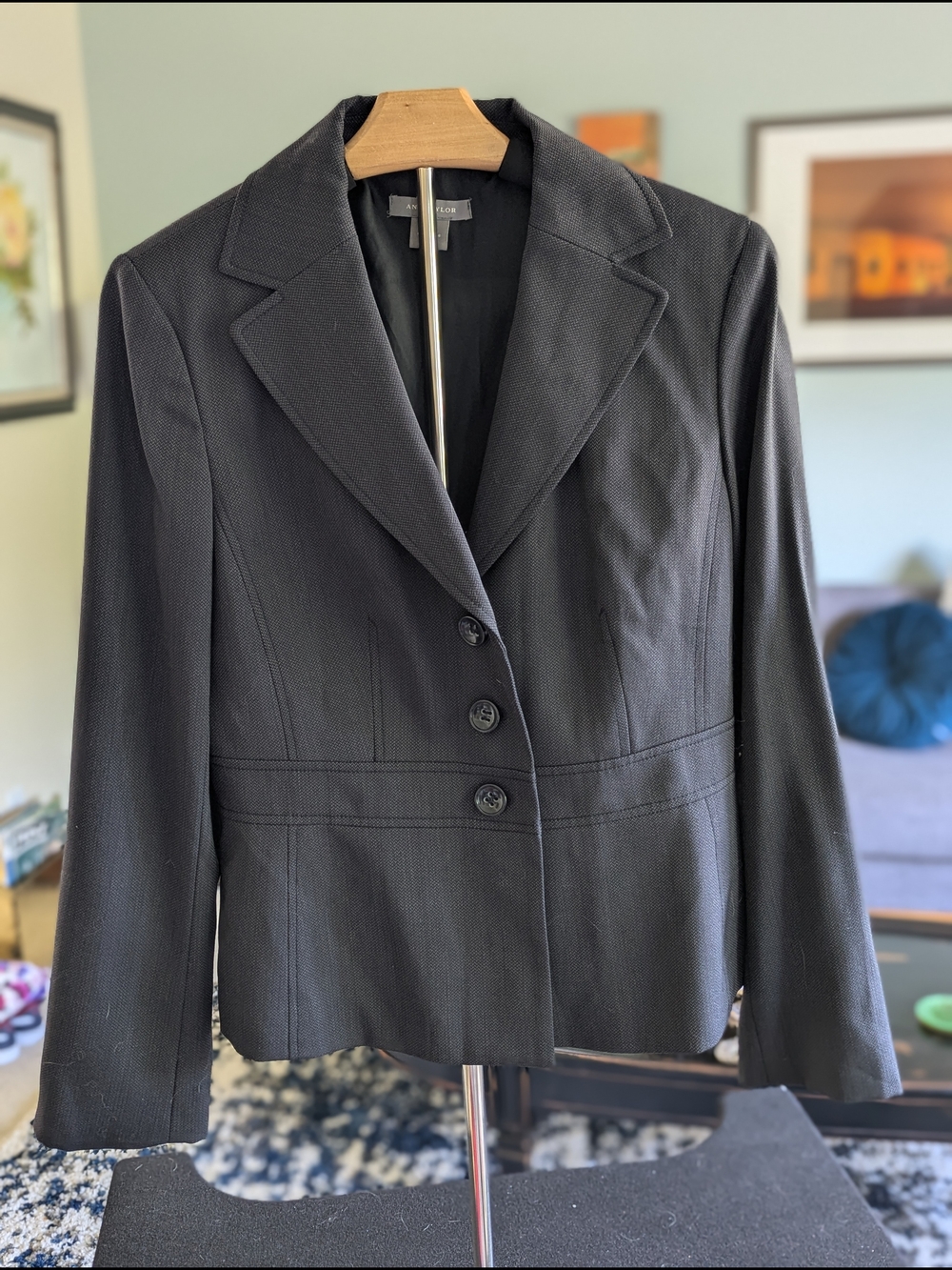 Ann Taylor Black Tailored Three-Button Blazer